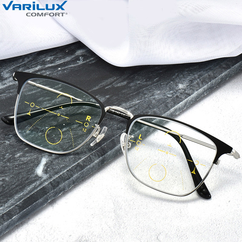 Varilux-gafas fotocromáticas multifocales cómodas, lentes fotocromáticas graduales 1,56 1,59 1,60 (añadir + 0,75 ~ 3,50)