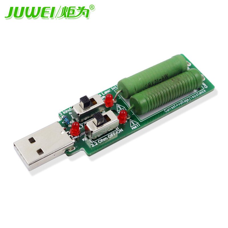 USB widerstand dc elektronische last Mit schalter einstellbar 3 strom 5V1A/2A/3A batterie kapazität spannung entladung widerstand tester