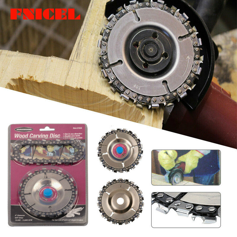 4 Inch Grinder Disc and Chain 22 Tooth Fine Cut Chain Set W/ Spare Chains for 100/115 Angle Grinder