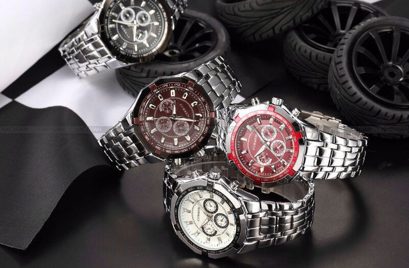 Curren relógio de pulso de aço masculino, relógio digital de marca de luxo com design militar esportivo de quartzo para homens, novo, 2018