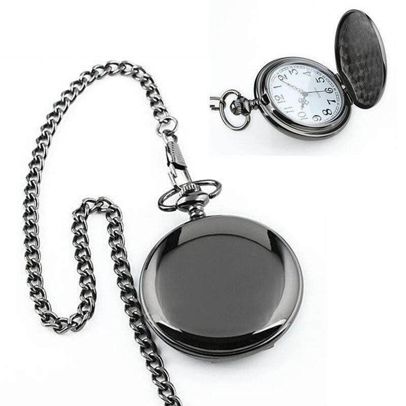 Mannen Vintage Decor Britse Steampunk Dames Klok Glad Oppervlak Horloge Hanger Chain Classic Horloge Zakhorloge Gift
