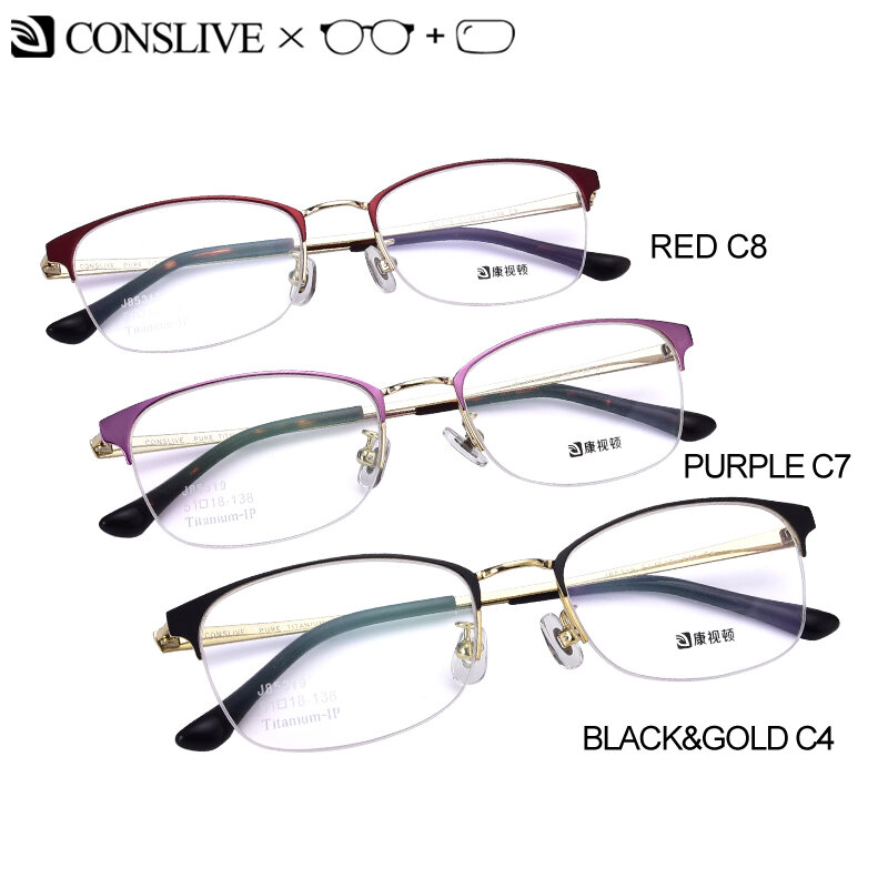 Titanium Recept Bril Vrouwen Progressieve Half Randloze Optische Brillen voor Zicht Bijziendheid Multifocale Vrouwen J85319