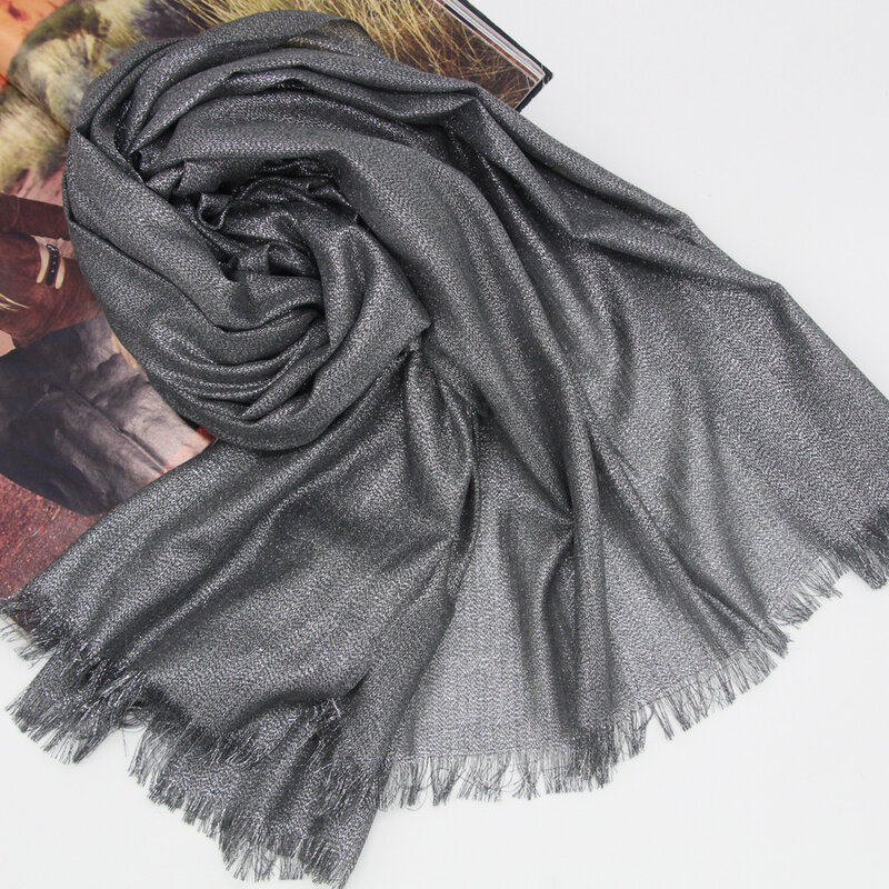 Chales e lenço lurex de algodão feminino, chales hijab, bandana, envoltório tamanho grande ll17117 2