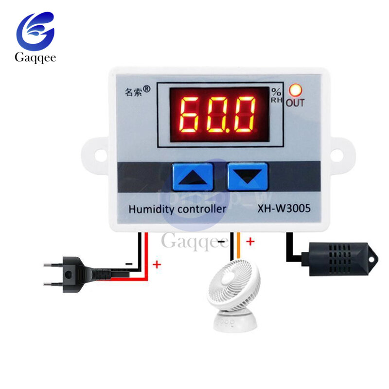 XH-W3005 220V 12V 24V Digital Humidity Controller instrument Humidity control Switch hygrostat Hygrometer SHT20 Humidity sensor