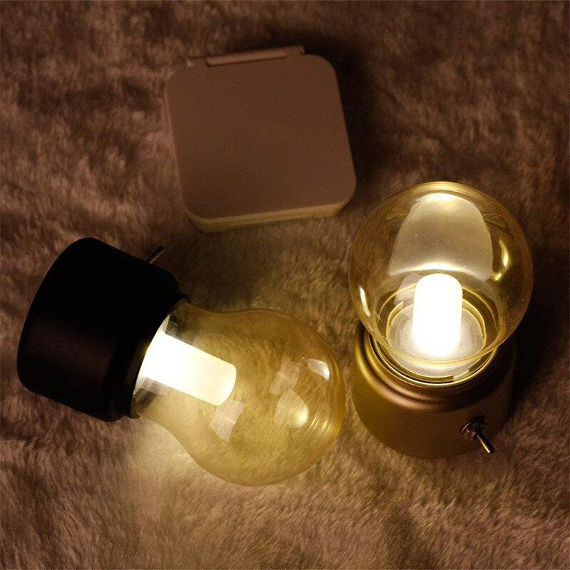 DONWEI Vintage Bulb Night Light USB Lamp Rechargeable luminaria Nightlight LED energy-saving Bed Lamps with switch