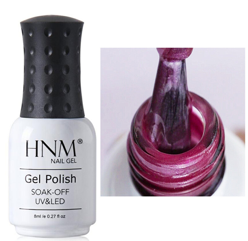 HNM 8ml Pure Color UV Gel Nail Polish LED Lamp Gel Lacquer 58 Color Gel Polish Semi Permanent Gel Varnish Nail Primer Base Top