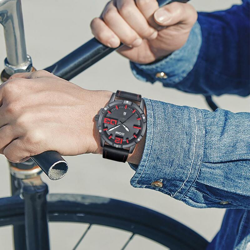DOM Watch Men Luxury Sport Quartz wristwatch clock Mens Watches Leather Business Waterproof watch Relogio Masculino M-1218BL-1M5
