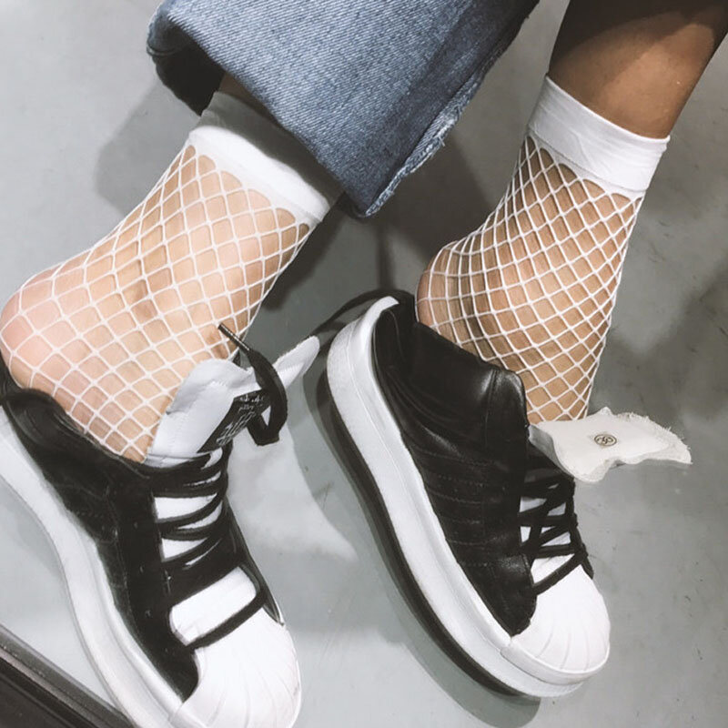 Hueco 1 par de medias Sexy en tubo calcetines | Calcetines blanco corto negro calcetines | Calcetines de verano calcetas para mujer