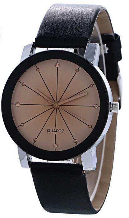 Relógio de pulso quartzo com pulseira de couro, relógio casual feminino e masculino, com pulseira em couro, novo, luxuoso, 2020