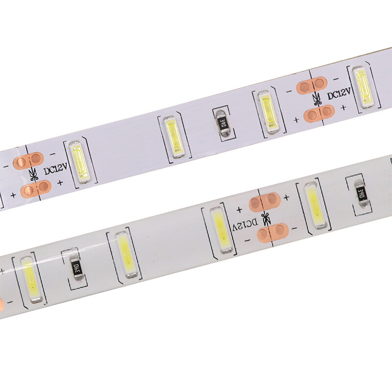 شريط LED مقاوم للماء مع رقاقة SAMSUNG ، 5 م ، DC12V ، SMD7020 ، 60 صمام ثنائي/م ، شريط أبيض بارد فائق السطوع ، أكثر إشراقًا من SMD5630