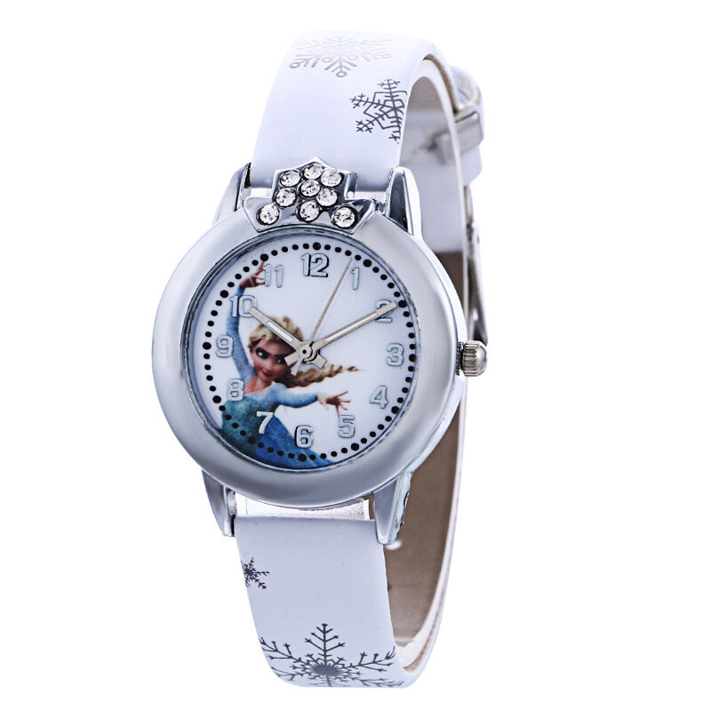 Nuevo reloj de cuarzo de cuero de marca de dibujos animados, reloj de pulsera informal para niños y niñas, reloj de pulsera a la moda