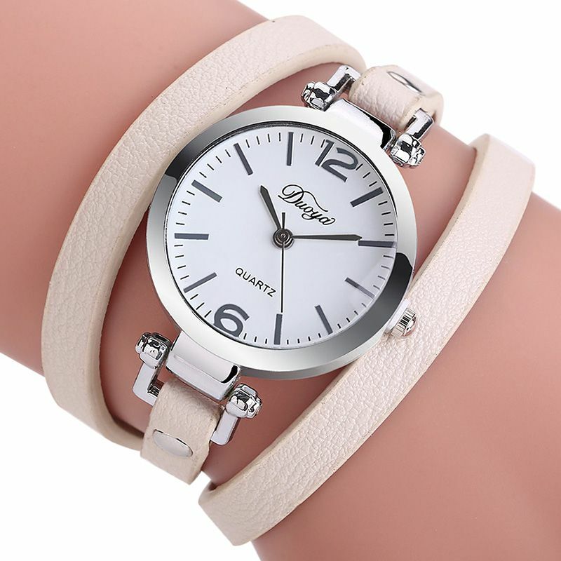 Relógio de couro feminino relógios espelho dial pulseira de aço inoxidável relógio de pulso de quartzo