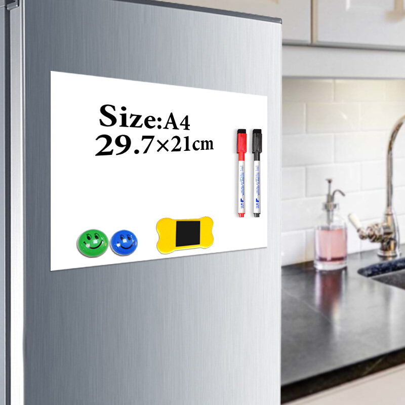 YIBAI แม่เหล็กไวท์บอร์ด A4 นุ่ม Magnetic BOARD,DRY ERASE Drawing และบันทึกสำหรับตู้เย็นตู้เย็นฟรีของขวัญ
