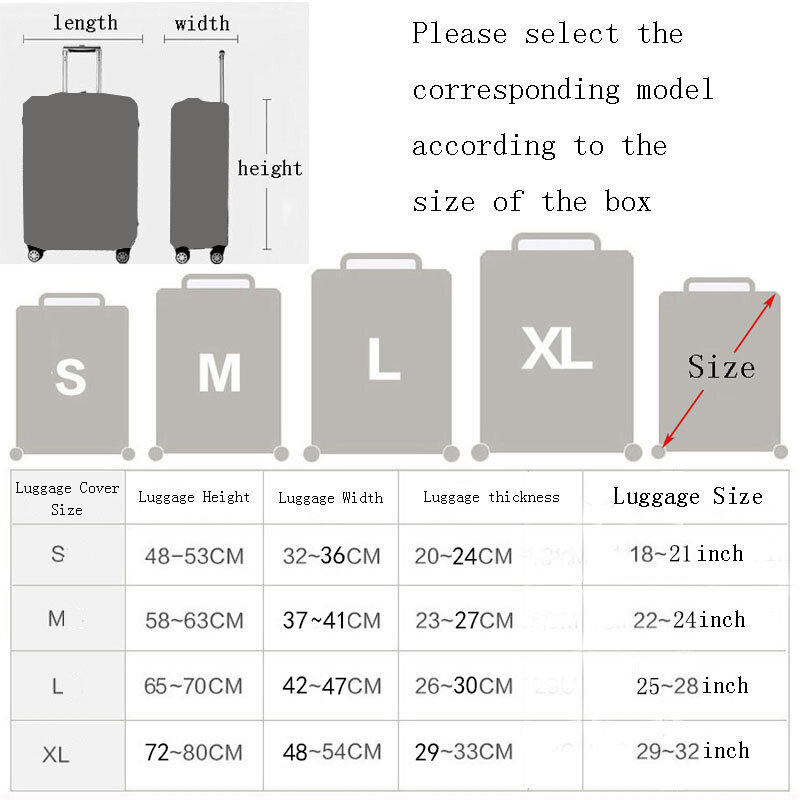 Housse de protection pour bagages de voyage, étui plus épais, accessoire de voyage, housse de bagage élastique, s'applique à la valise de 18 à 32 pouces