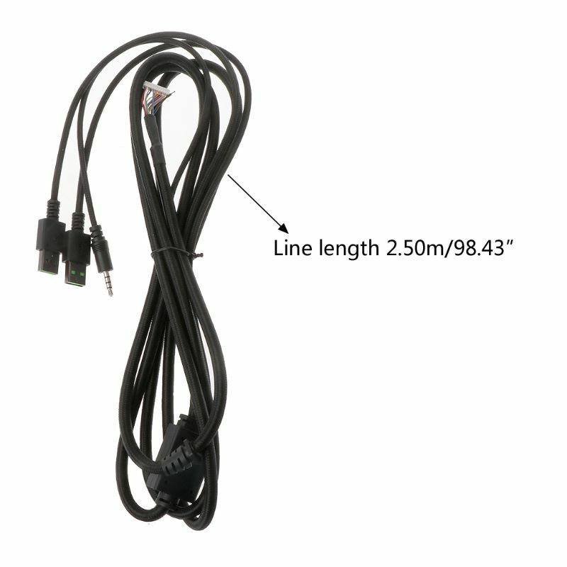 Durable Nylon Braided Line USB Mechanical Keyboard Cable Replacement Wire for Razer BlackWidow Chroma V2 Mechanical Keyboard