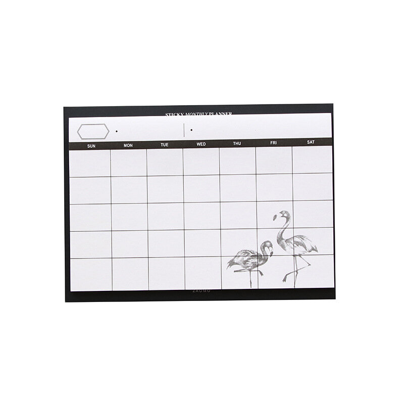 Kreatywny prosty harmonogram pulpitu zdzieralny Plan miesięczny zeszyt wydajność pracy podsumowanie Plan notatnik
