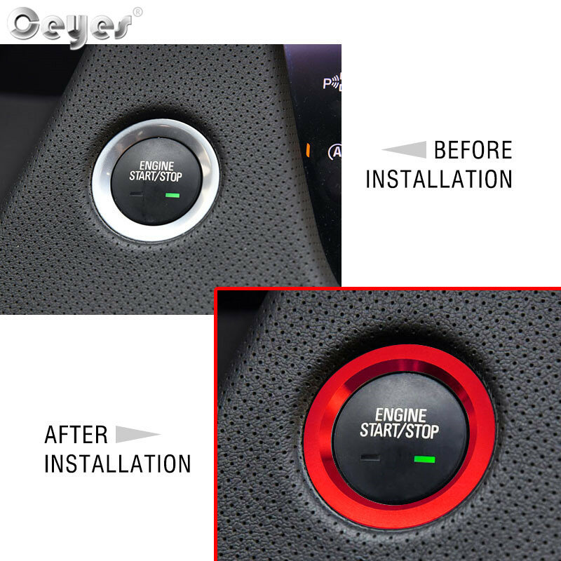 Ceyes Auto Start Stop Engine Cover Button Ring Car Styling Sticker Case For Cadillac For Toyota Rav4 Builk GreatWall Accessories
