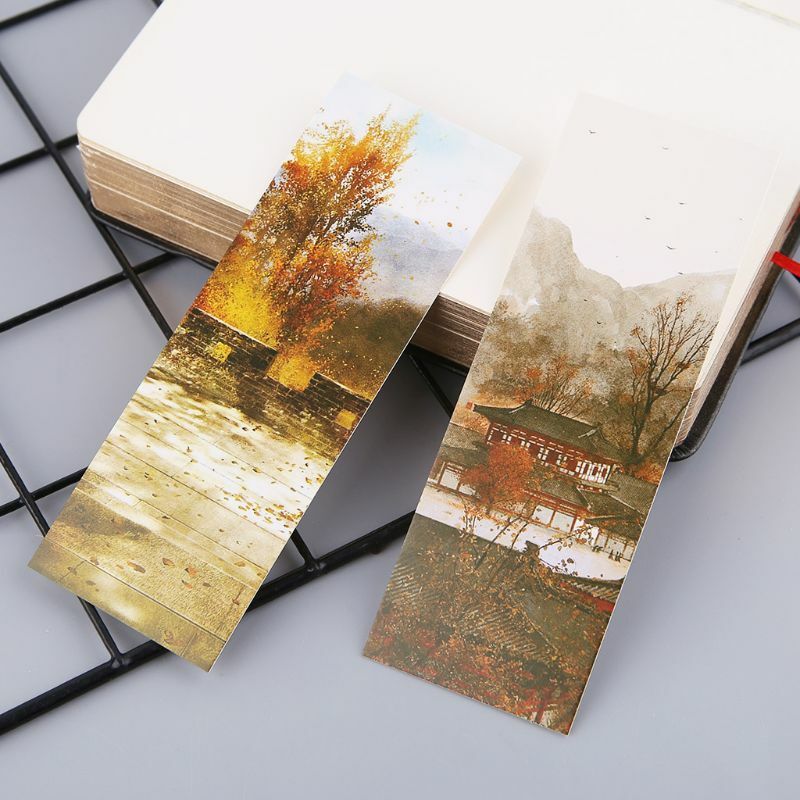 30 個クリエイティブ中国風の紙ブックマーク絵画カードレトロ美しい箱入りブックマーク記念品