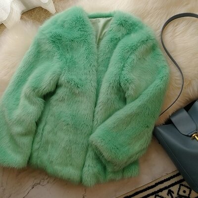 Cappotto in pelliccia sintetica S14 da donna di fascia alta di alta moda 2018