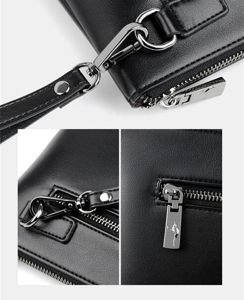 Men's  Envelope Bag Business Day Clutch Big Capacity Male Handbag iPad Case Travel Bag for Man, Black & Brown