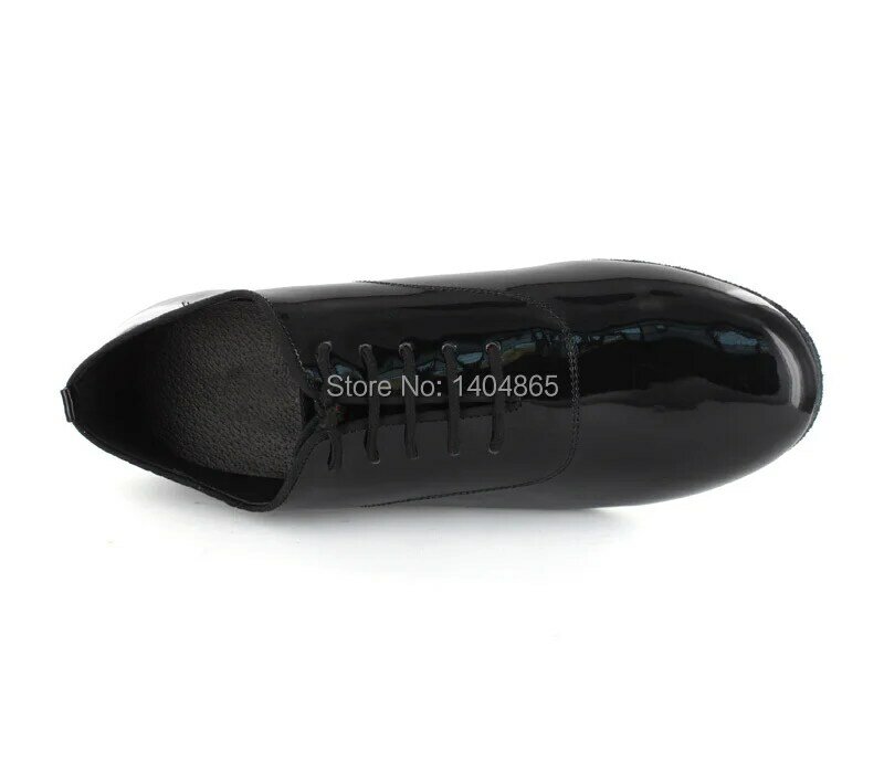 NEW Top Quality Patent Real Black Cow Patent Leather ballroom Modern Latin mens dance shoes Low Heel.FREE SHIPPING!