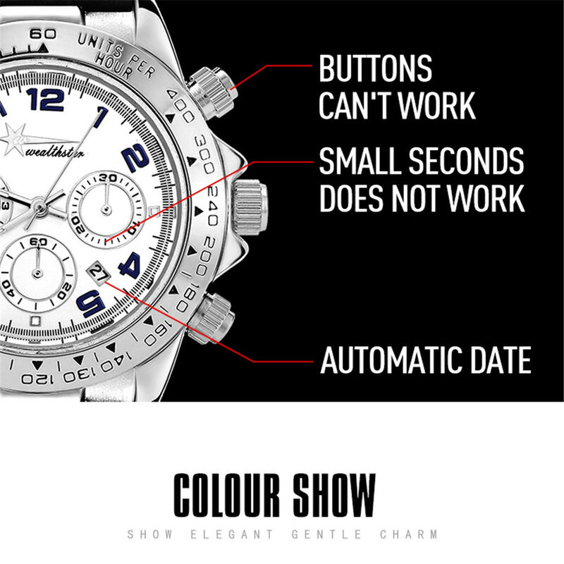 Relogio Masculino Wealthstar Herren Uhren Echtem Leder Luxus Herren Marke Military Armbanduhren Männer Quarz Uhren