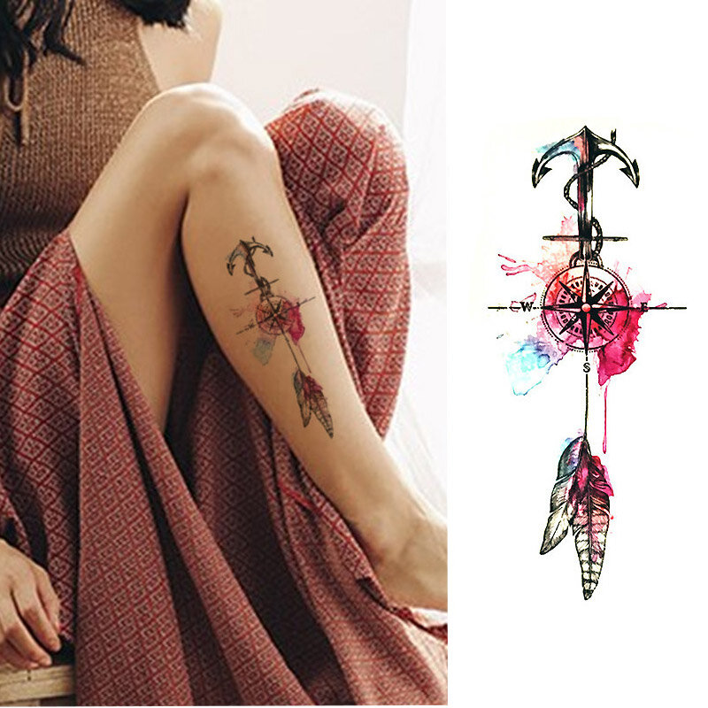 Tatuaje temporal a prueba de agua para mujer, arte corporal, tatuajes Flash falsos para brazo