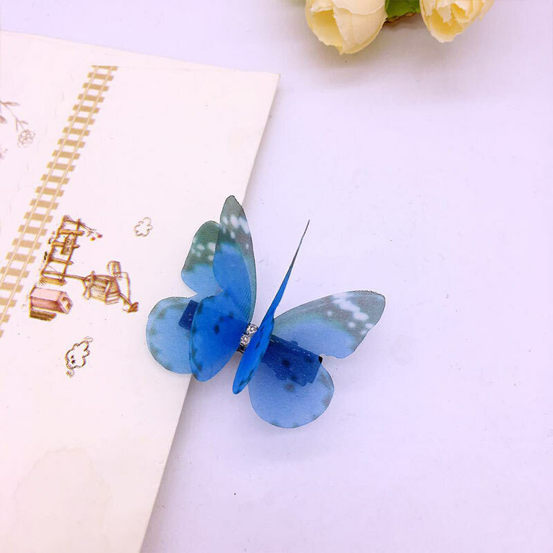 Sale 1PC Transparent yarn Butterfly Women Hairpin Colorful Hair Accessories Girls Kids Hair Clips Sweet seaside Gifts