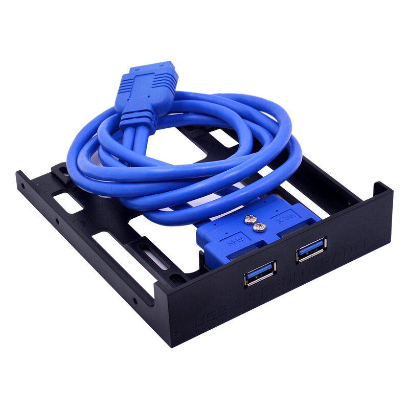 CHIPAL – Support d'adaptateur en plastique pour PC, 2 ports et 20 broches sur panneau avant, USB 3.0 chaque, baie d'extension de concentrateur, baie de disquettes 3,5 pouces,