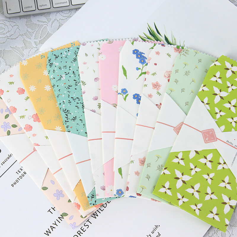50 pçs/lote planta Flor envelope papel de escrita papelaria kawaii cpostcard cartões de Presente de natal de aniversário para amigos