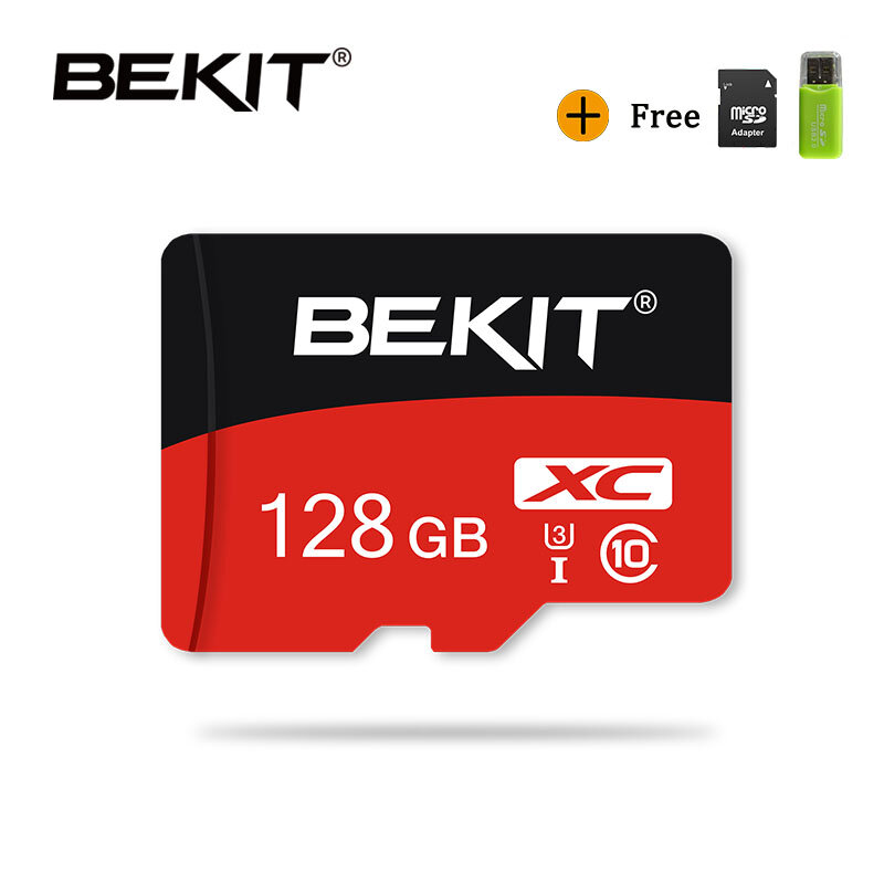 BEKIT-tarjeta de memoria TF/SD 128 Original para teléfono inteligente, tarjeta de memoria de 32gb, 64gb, 256gb, 100% gb, 16gb, 8gb, SDXC SDHC Clase 10
