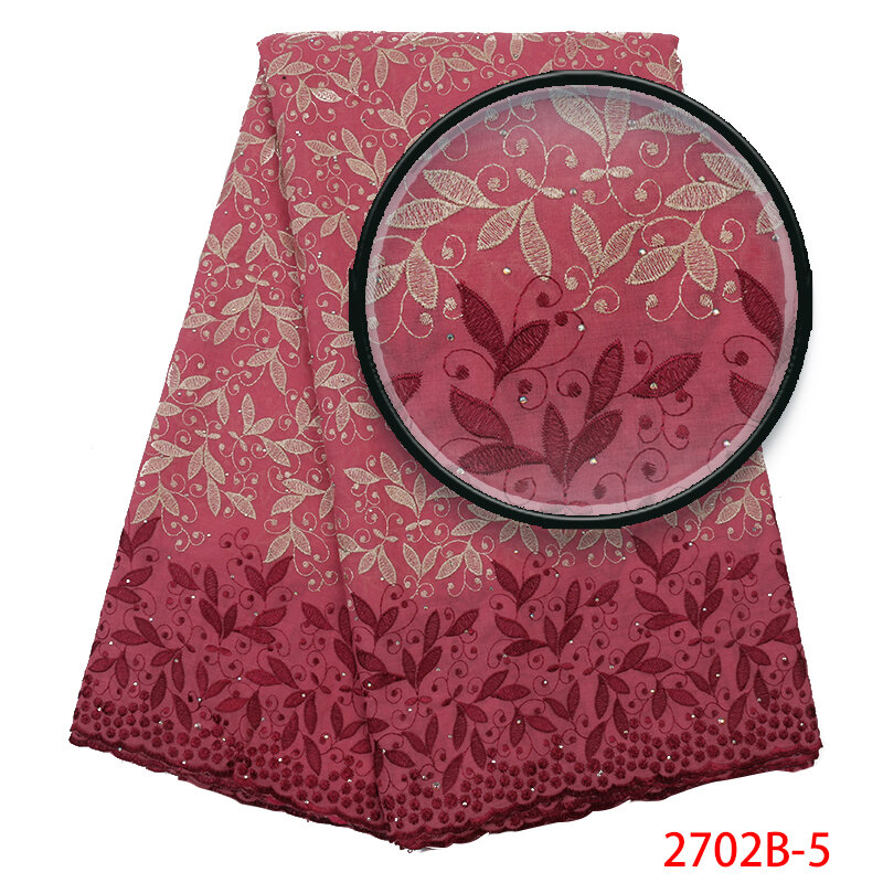 Bawełniane koronki tkaniny 2019 ostatnie szwajcarski woal koronki wysokiej jakości afryki koronki tkaniny hafty z kamieni dla kobiet KS2702B-5