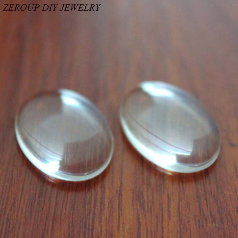 Zeroup cabochão de vidro transparente artesanal, 15 argolas ovais de 18x25mm, acessórios para joias
