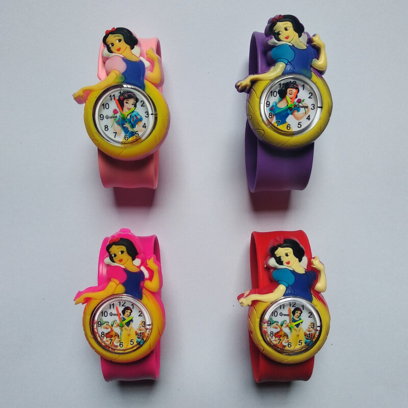 Reloj digital de cuarzo y goma para niños y niñas, pulsera con esfera de dibujos animados, estilo princesa, sirena