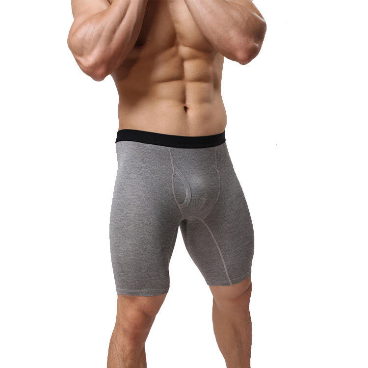 Shorts masculinos de algodão, cueca boxer esportiva para academia, corrida, fitness, macio