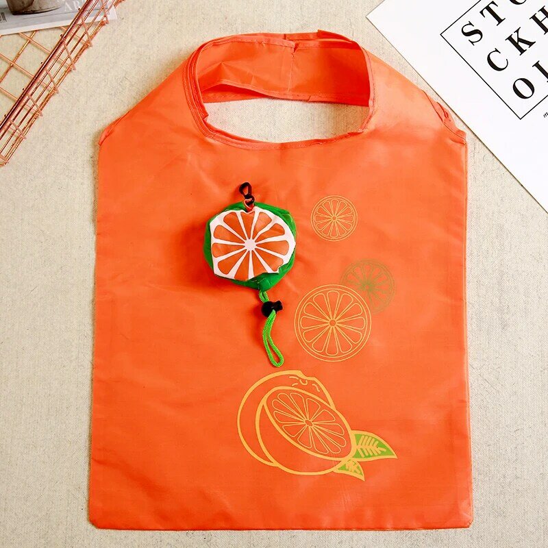 NEW Fruits Hot Creative environmental storage bag Foldable Shopping Bags Reusable Folding Grocery Nylon eco tote Bag