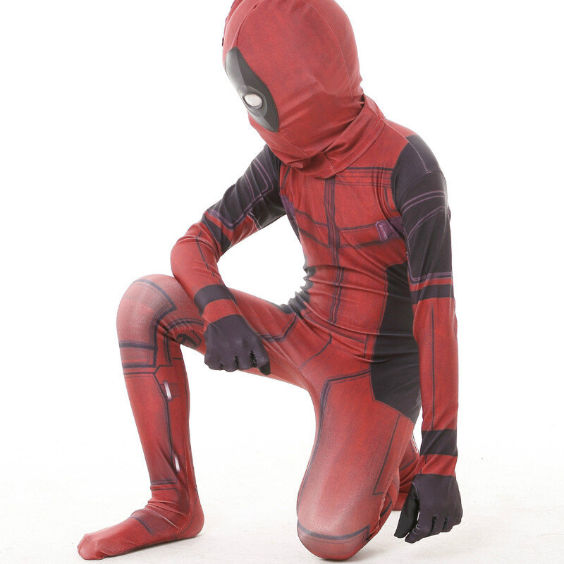 Nowy Cosplay mężczyźni dorosły superbohater Cosplay kostium Deadpool kostium na Halloween Onesie Deadpool przebranie na karnawał S-2XL dla dorosłych dzieci