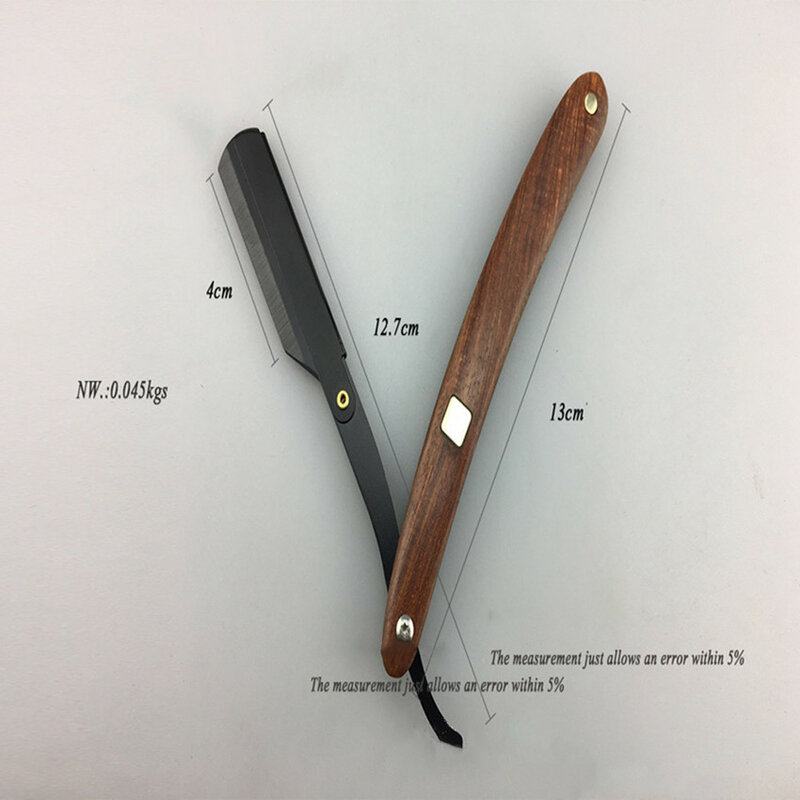 Bloodwood punho shaver faca dobrável de aço inoxidável borda reta tomada sobrancelha trimmer rack antiquado navalha cabelo facial