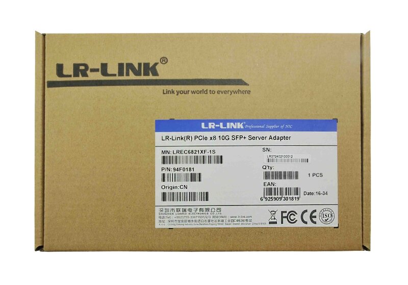 LR-LINK LREC6821AF-SFP + pci express x8 3.0 único porto sfp + 10gbe lan cartão servidor adaptador mellanox ConnectX-3 en baseado