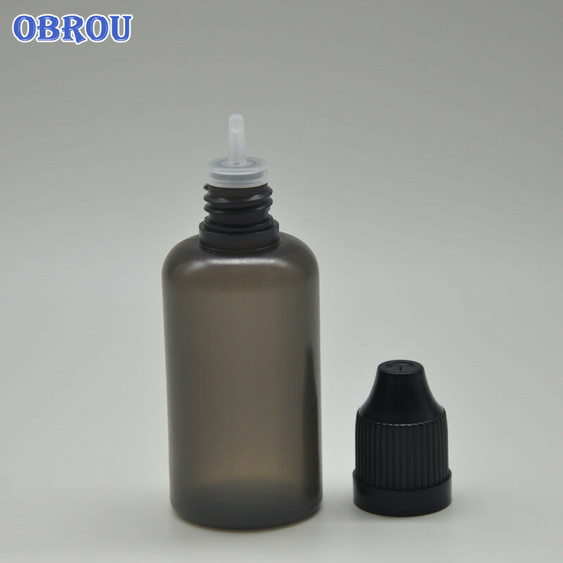 Botella cuentagotas negra de plástico PE, 3ml, 5ml, 10ml, 15ml, 30ml, 50ml, 100ml, botella de muestra con tapa a prueba de niños, 5 uds.