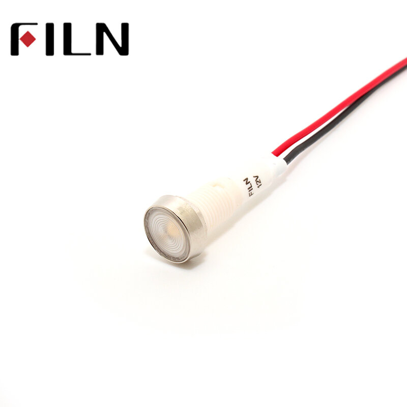 빨간색 노란색 파란색 녹색 흰색 12v 24v 220v 110v 10mm led 플라스틱 표시 등 신호 램프, 20cm cbale 포함