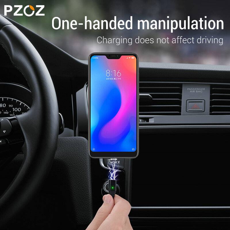 Pzoz magnetic usb c cabel Snelle Opladen lightning cable Micro Usb c cabel Magneet usb c charger micro usb cable Draad Voor Iphone 11 Pro 6 7 8 plus X Xs Xr iphone cable Xiaomi mi 10 pro max Redmi note 7 8 9s k30 pro