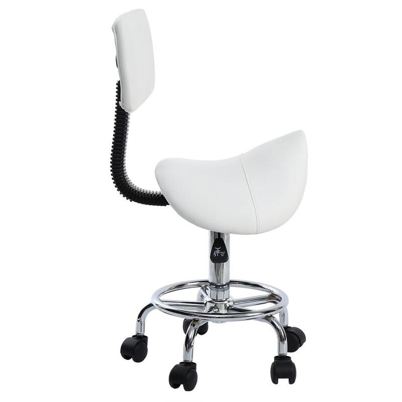 Saddle Chair Dental Roll Chair Saddle PU Leather Dentist Spa Rolling Stool with Back Support for Beauty Tattoo