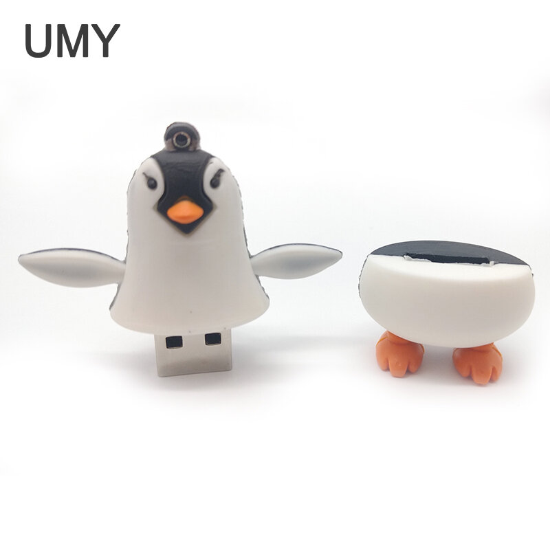 Penguin catroon-memoria usb flash, pendrive de 32gb, 8gb, 16gb, 4gb y 64gb, regalo bonito, llave usb de dos estilos
