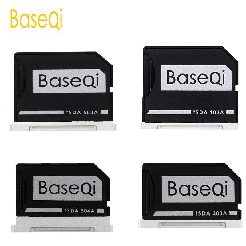 BaseQi MacBook 103/303/504/503 الألومنيوم مايكرو SD محول ل ماك بوك برو الشبكية 13 "/15" و ماك بوك اير 13"