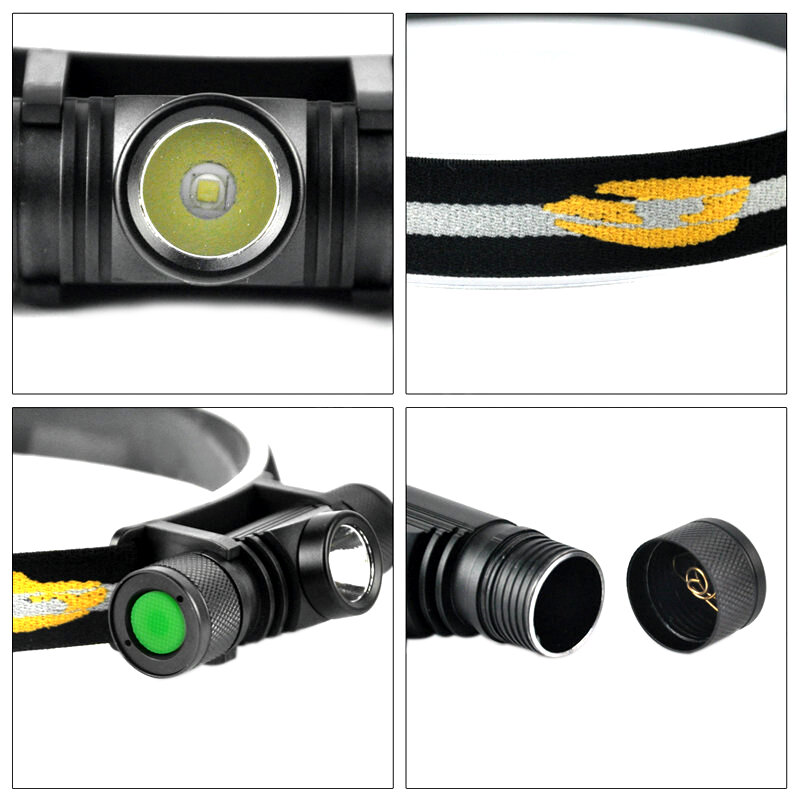 USB akumulator XM-L2 LED reflektor 4-Mode Zoom reflektor czołówka tarkawodoodpornal + 18650 bateria + ładowarka USB