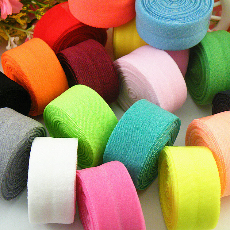Fita elástica de tecido para costura, fita colorida de 1m/20mm para costura, acessórios de roupa, bandas elásticas coloridas, lu15