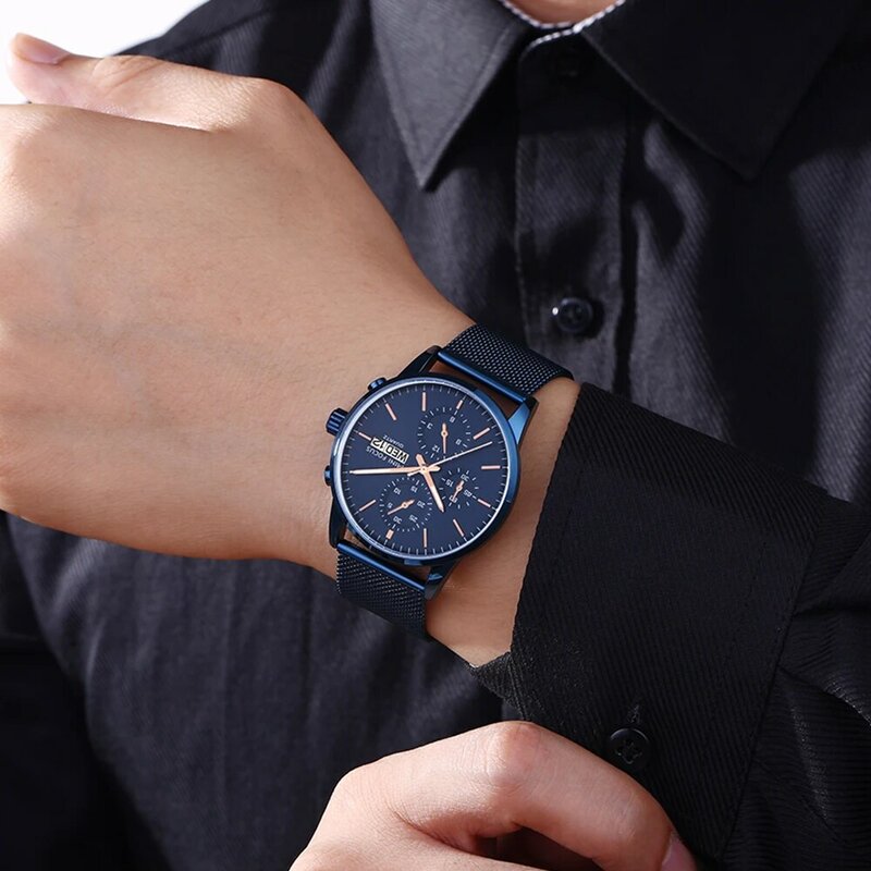 Minifocus relógio masculino luxuoso, marca top famosa fashion casual quartzo militar