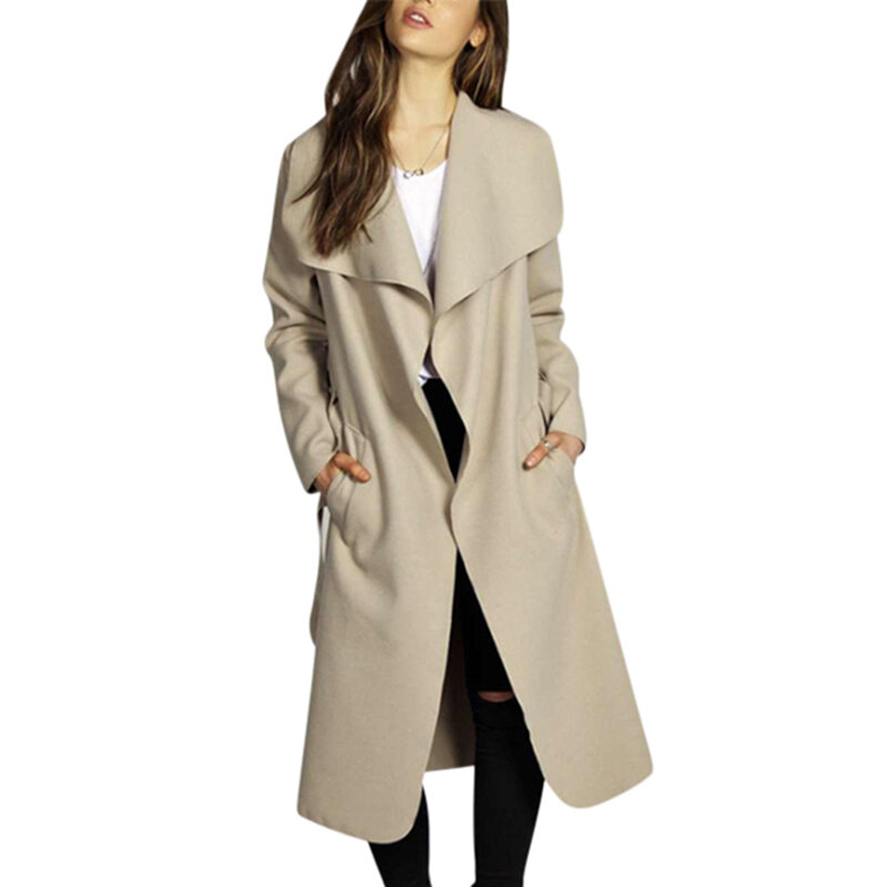 Autumn Winter Women's Long Sleeve Coat Ladies Casual Outwear Jacket Overcoat New