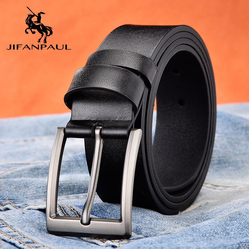 JIFANPAUL Factory custom  men's belt leather leather brand belt men's belt men new classic retro pin buckleJapanese word buckle